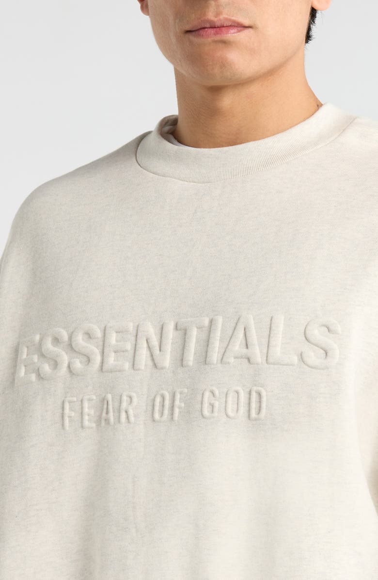 Fear of God Essentials Classic Fit Logo Crewneck Sweatshirt, Alternate, color, Oatmeal Heather