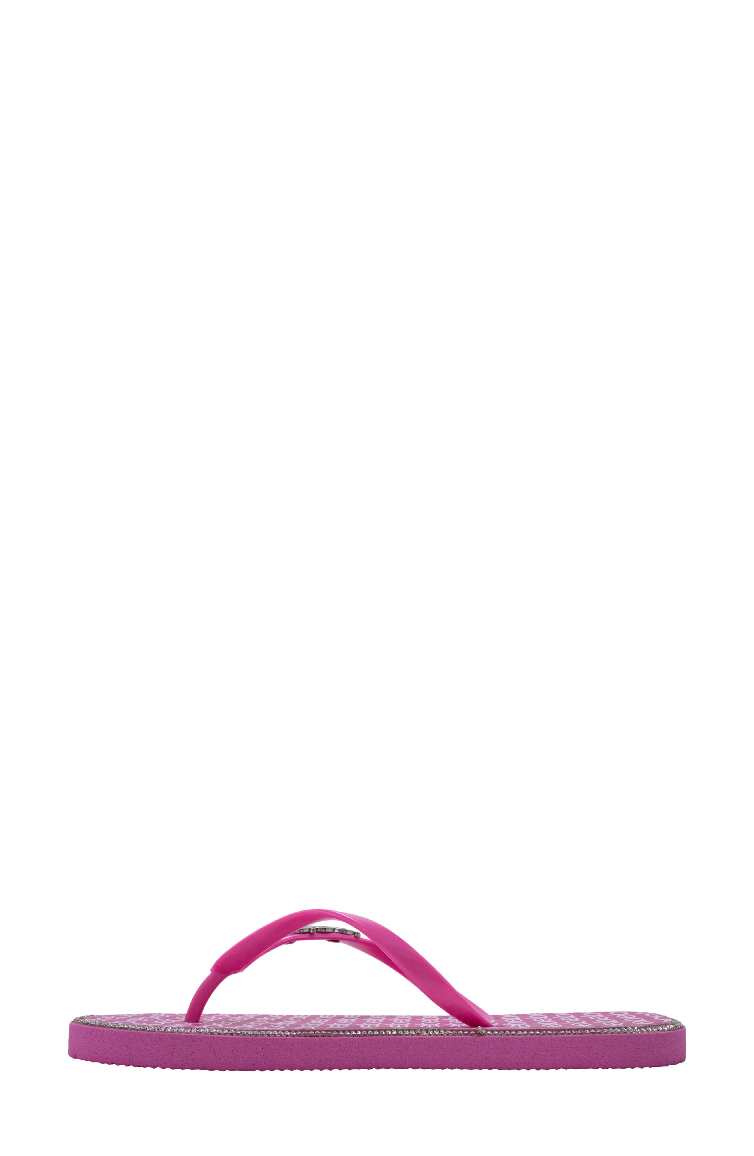 Logo Print Flip Flop, Alternate, color, FUCHSIA