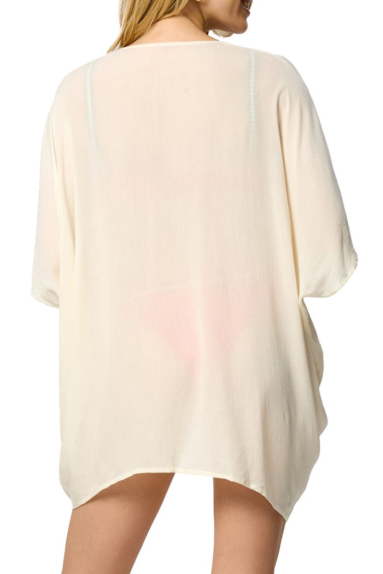 Ruched Tie Front Topper, Alternate, color, IVORY