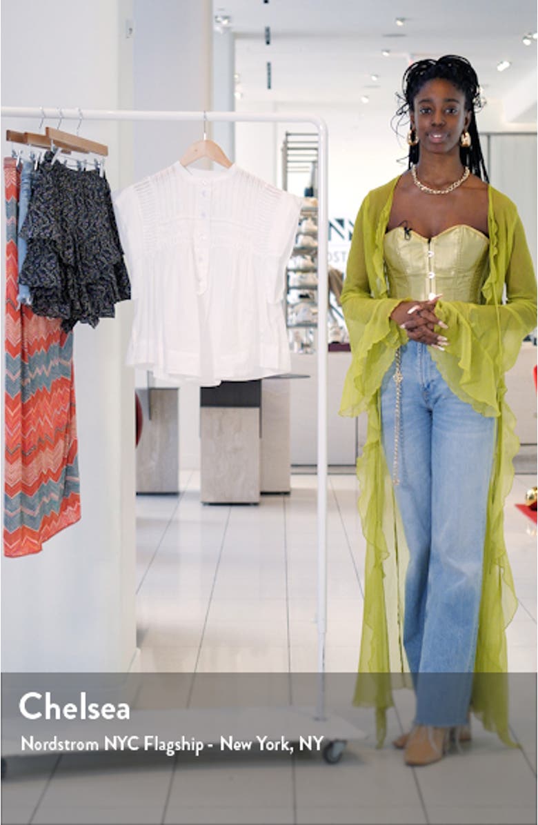 Leaza Smocked Yoke Cotton Shirt, sales video thumbnail