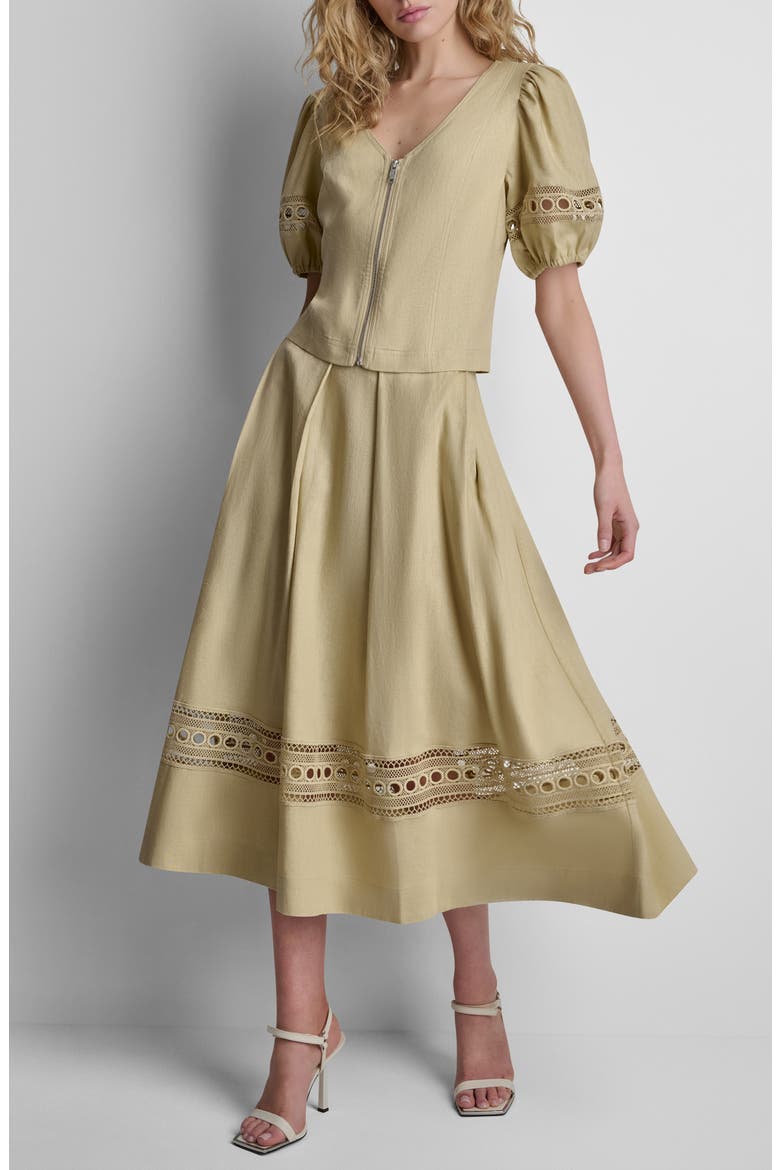 Loop Lace Puff Sleeve Top, Alternate, color, MOJAVE DESERT