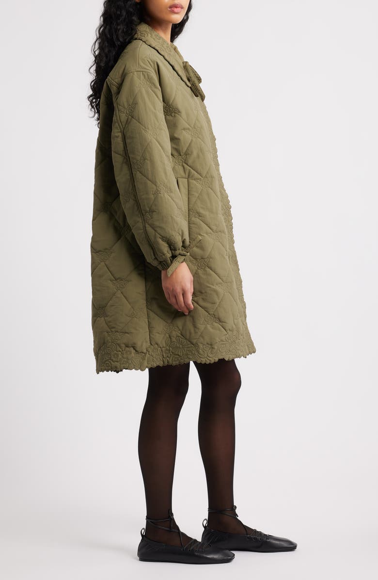 Damson Madder Avery Water Repellent Quilted Coat, Alternate, color, Olive