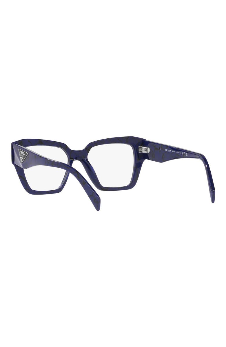 Prada 51mm Square Optical Glasses, Alternate, color, Black Blue