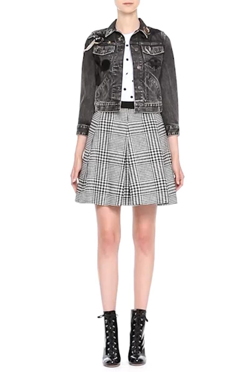 Marc Jacobs Embellished Shrunken Denim Jacket, Alternate, color, 