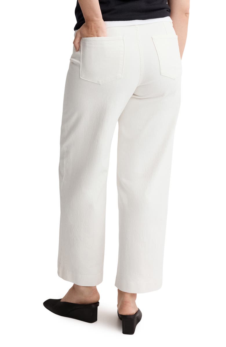 MANGO Seamed High Waist Wide Leg Jeans, Alternate, color, White