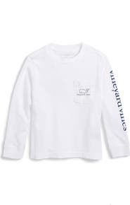 vineyard vines Kids' Whale Logo Pocket Long Sleeve Graphic T-Shirt