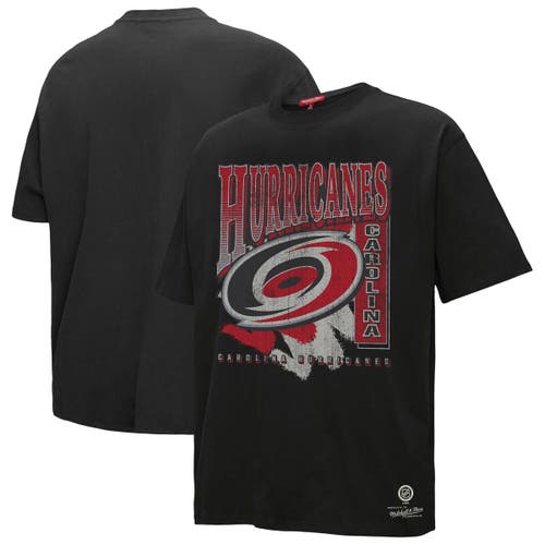 Mitchell & Ness Black Carolina Hurricanes Choppy Ice Boyfriend T-shirt In Black
