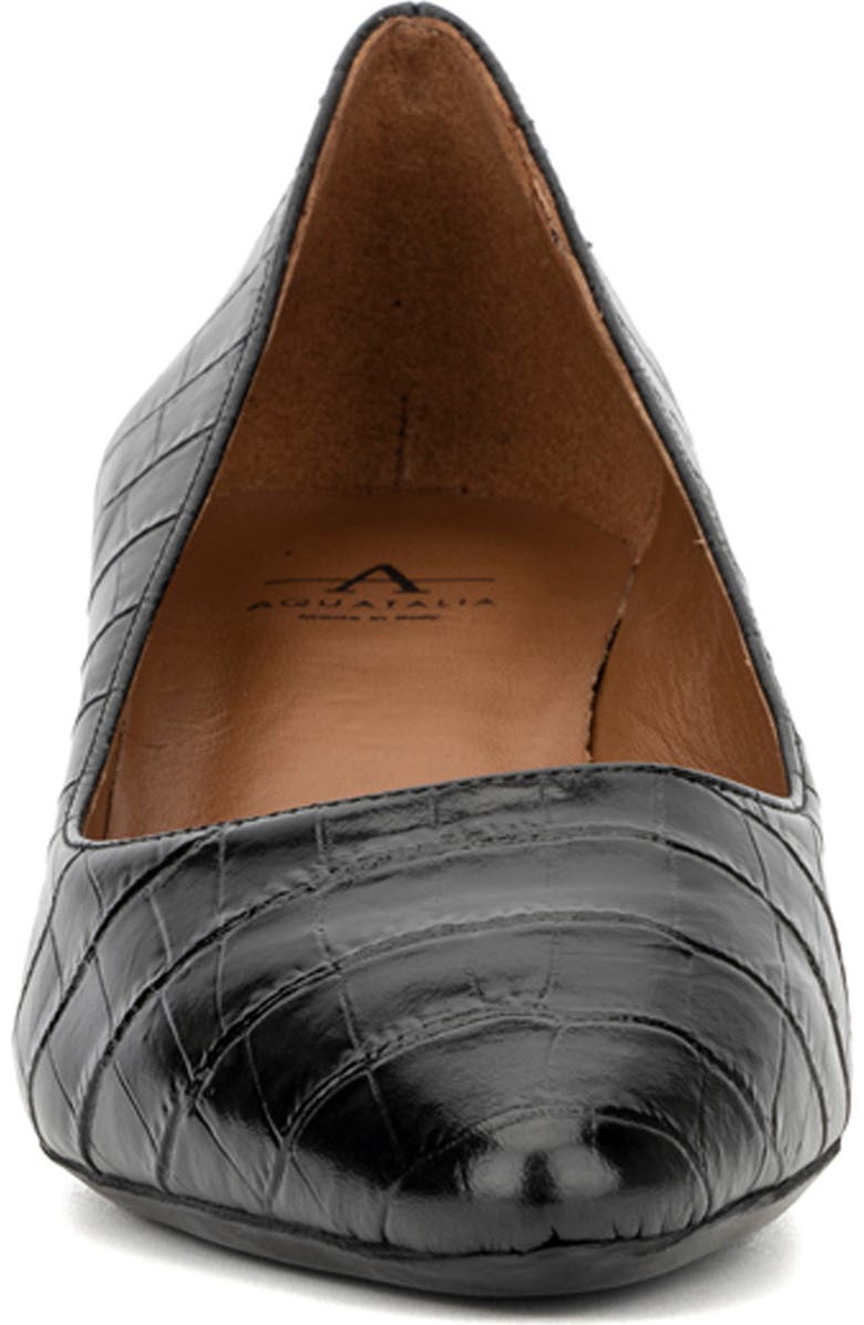 Aquatalia Pasha Croc Embossed Pointed Toe Pump, Alternate, color,