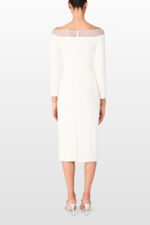 Jenny Packham Calypso Off-the-shoulder Midi Dress In White