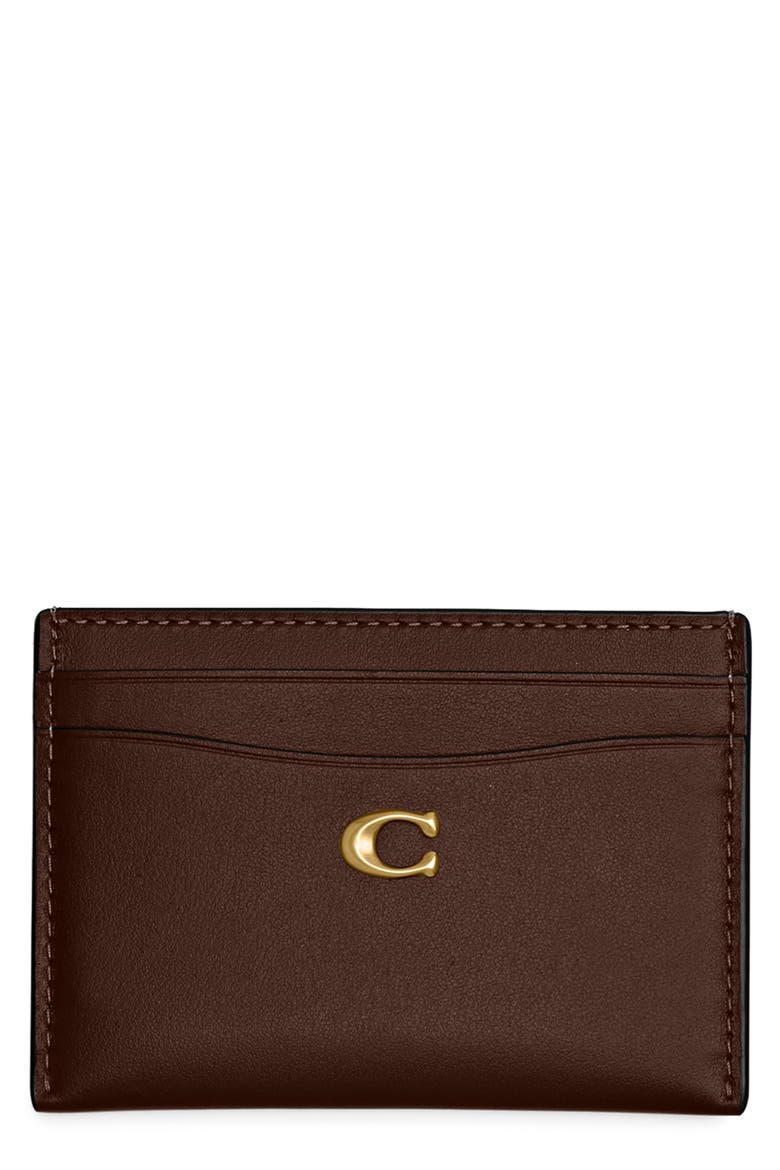Essential Leather Card Case, Main, color, B4/MAPLE