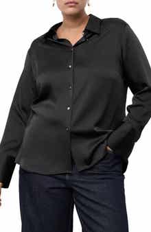 MANGO Flowy Satin Shirt