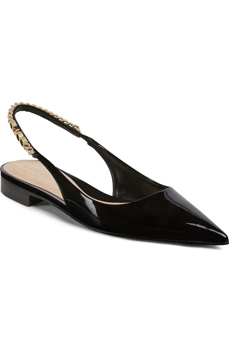 Gucci Signoria Pointed Toe Slingback Flat, Main, color,
