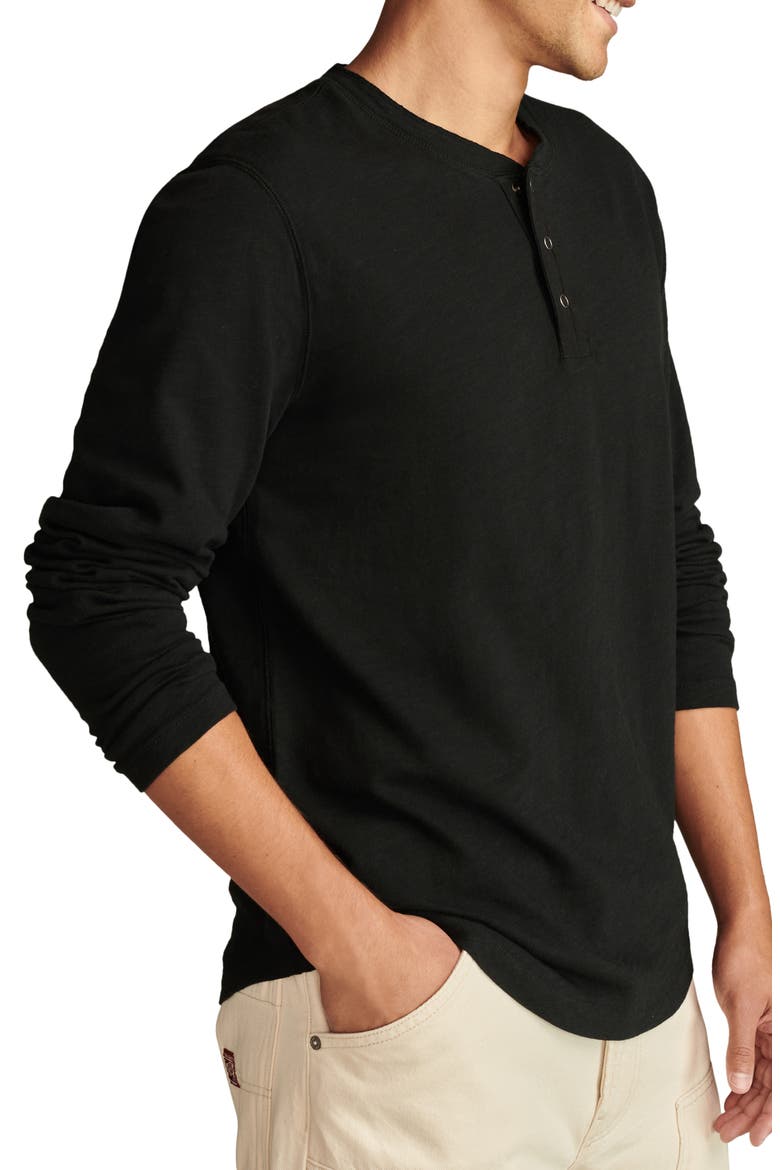 Weekend Slub Henley, Alternate, color, JET BLACK