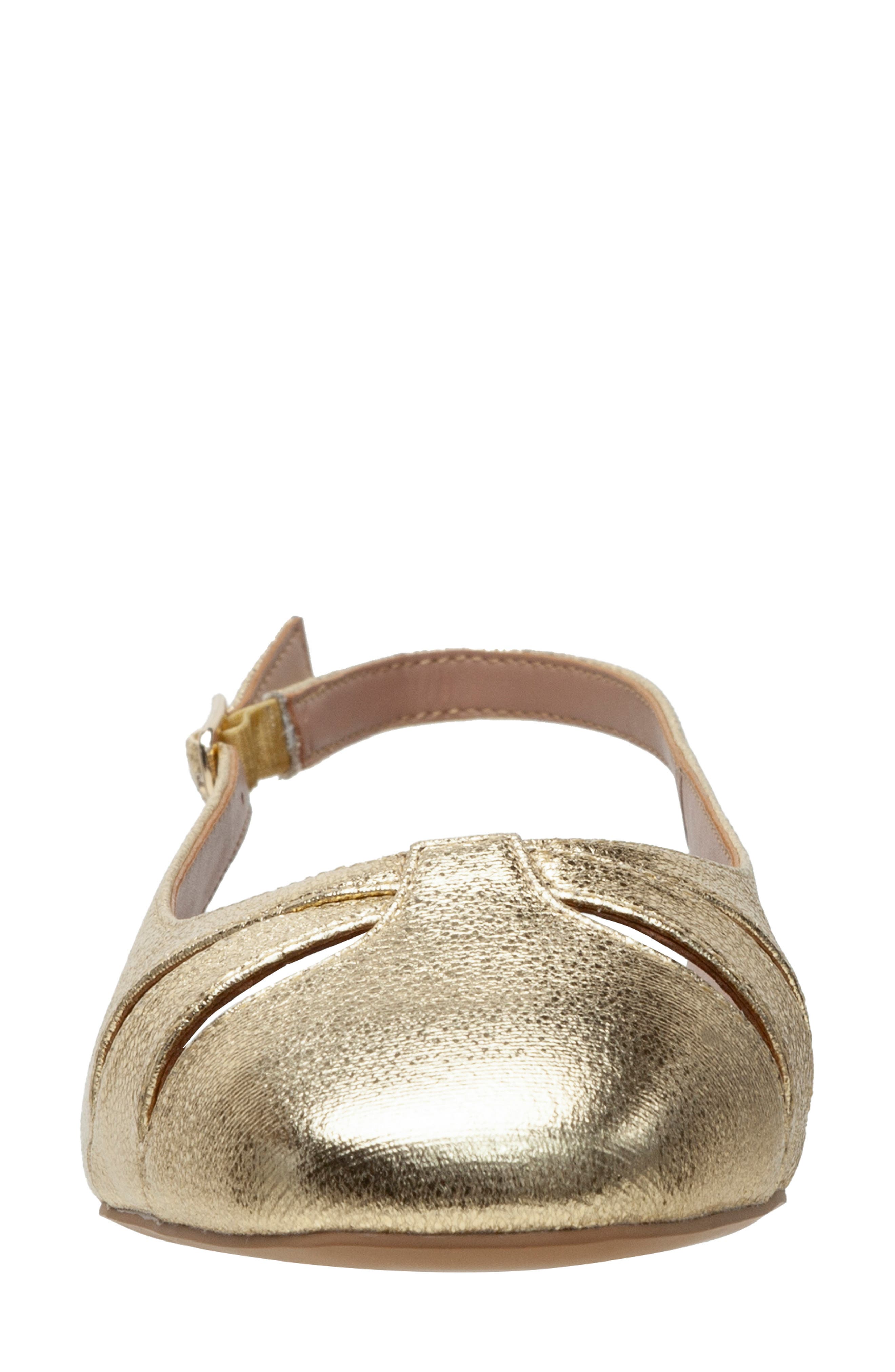 Linea Paolo Deena Slingback Flat, Alternate, color, Gold