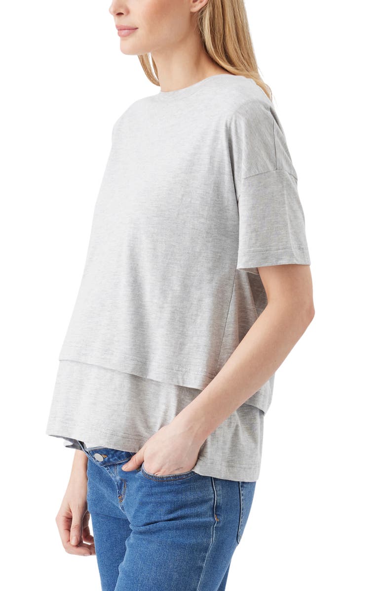 Ripe Maternity Claud Nursing Tee, Alternate, color, Grey Marle