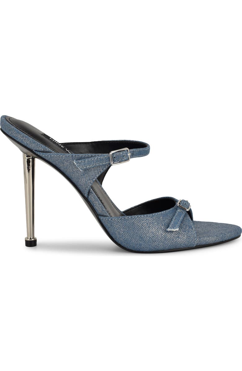 Nine West Reida Stiletto Sandal, Alternate, color, Silver Denim