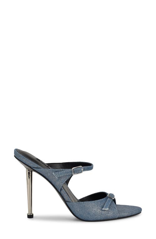 Nine West Reida Stiletto Sandal In Silver Denim