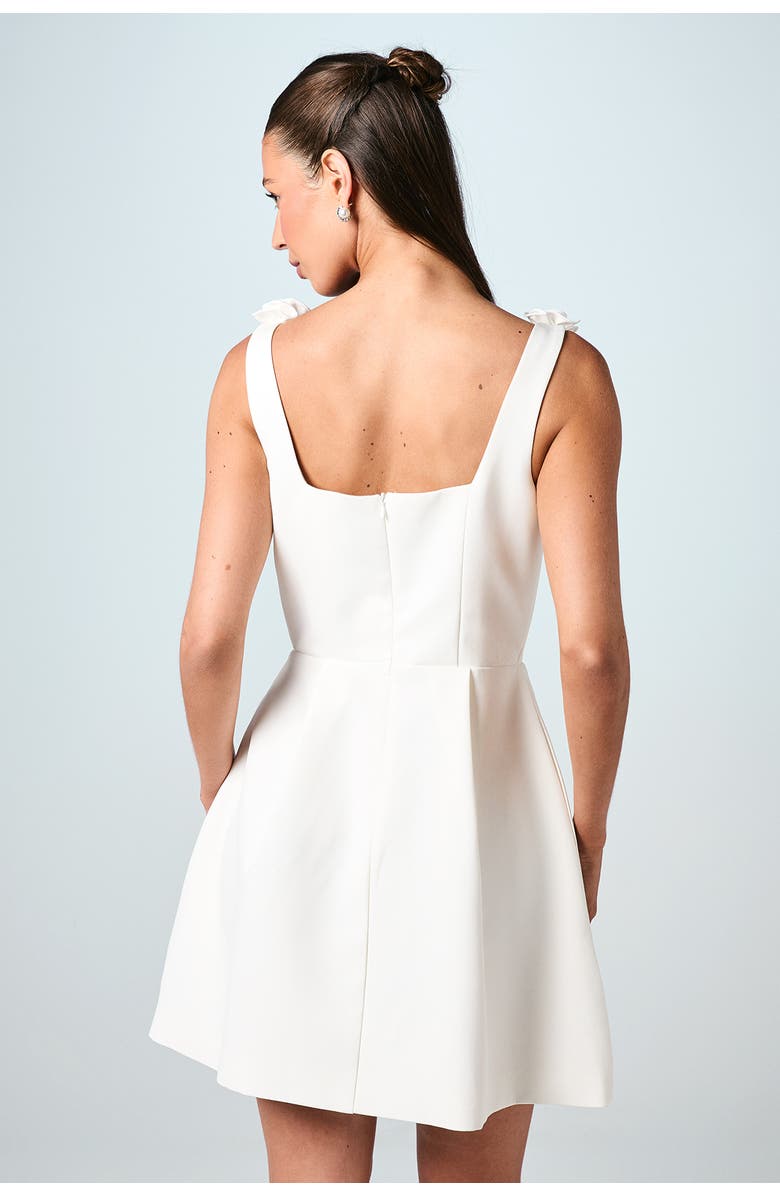 Coast Square Neck 3D Flower Bridal Mini Dress, Alternate, color, Ivory