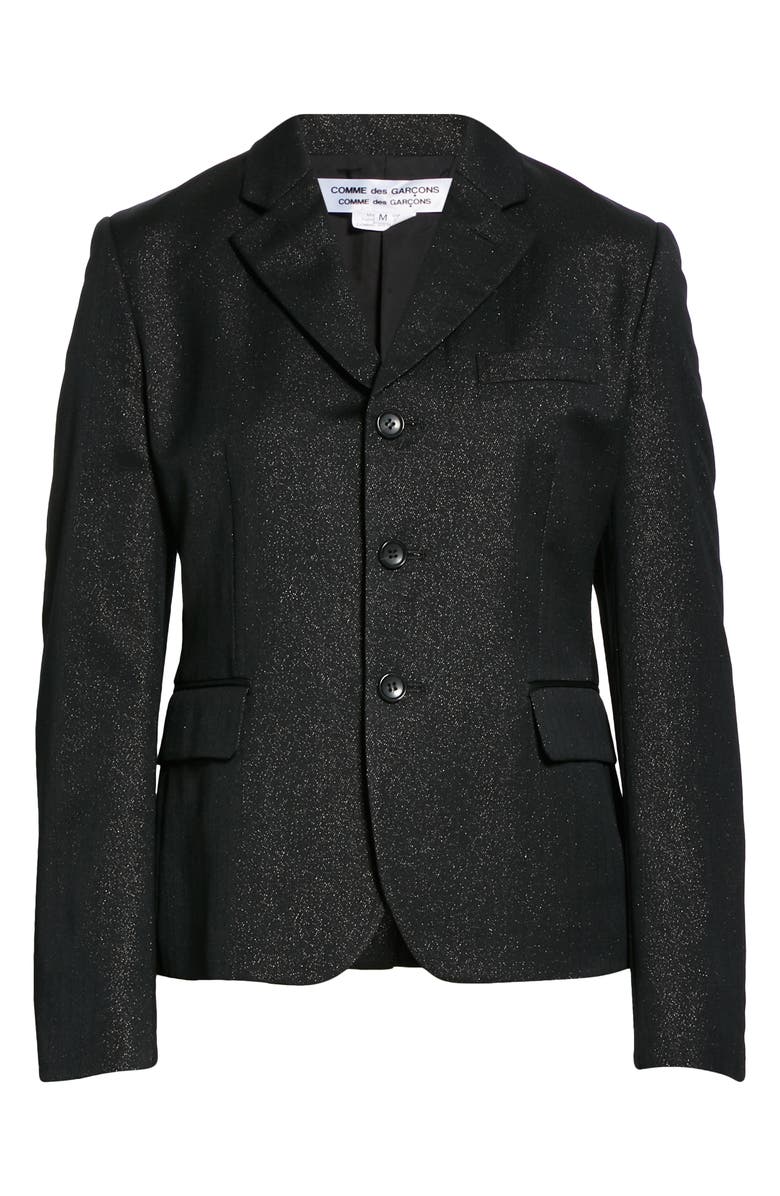 Comme des Garçons Metallic Wool Blend Twill Blazer, Alternate, color, 