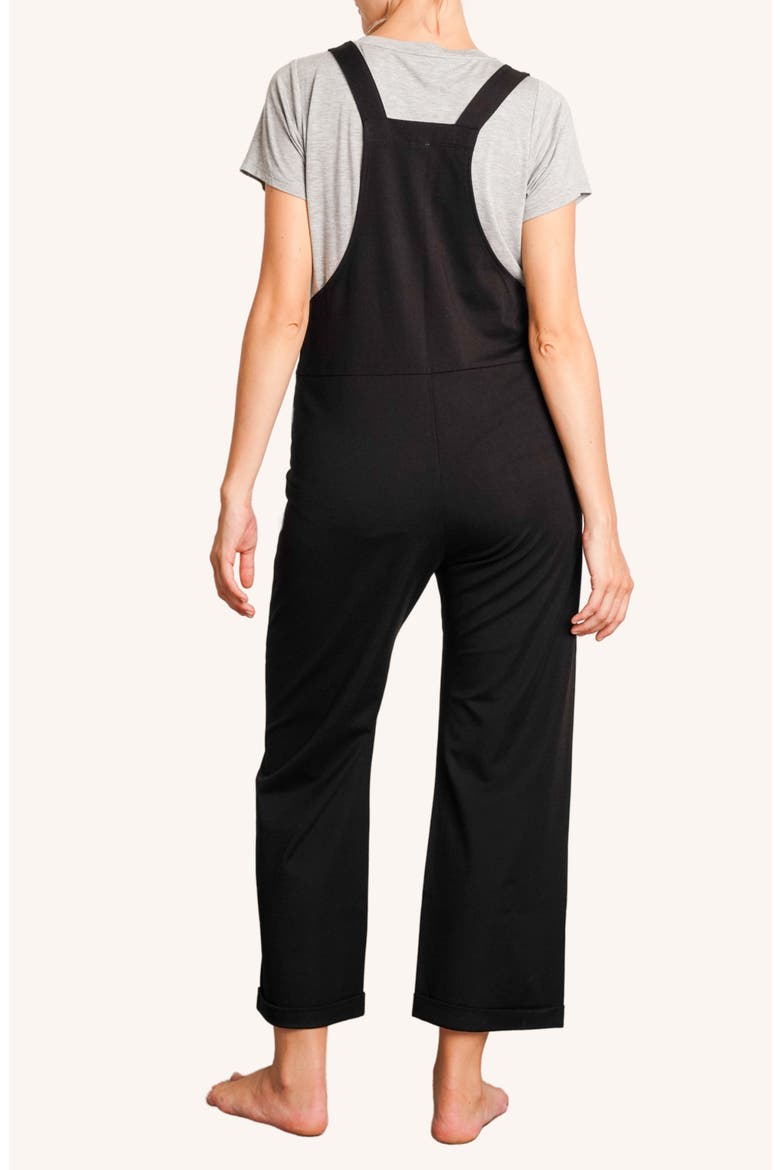 Imogen Maternity Overalls, Alternate, color, BLACK