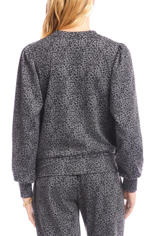 Karen Kane Leopard Print V-neck Top In Gray