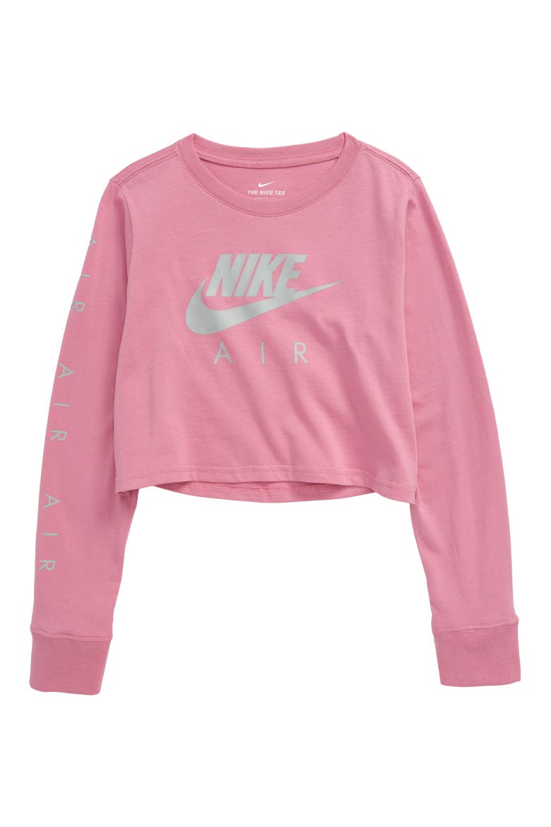 Air Crop Long Sleeve Graphic Tee, Main, color, MAGIC FLAMINGO