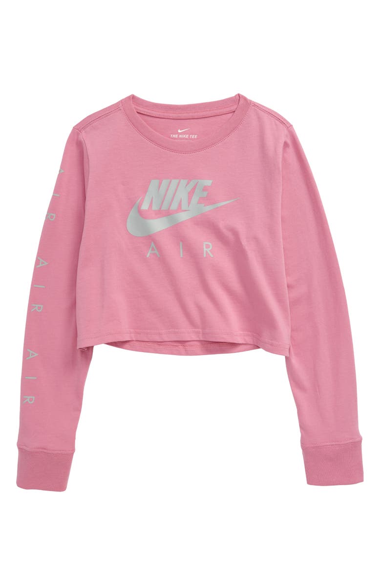 Nike Air Crop Long Sleeve Graphic Tee, Main, color, 
