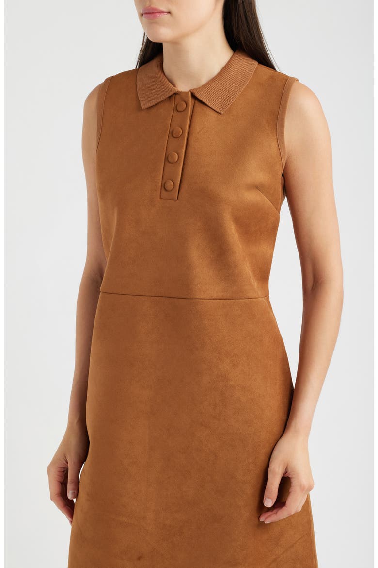 Marley Faux Suede Sheath Dress, Alternate, color, SADDLE