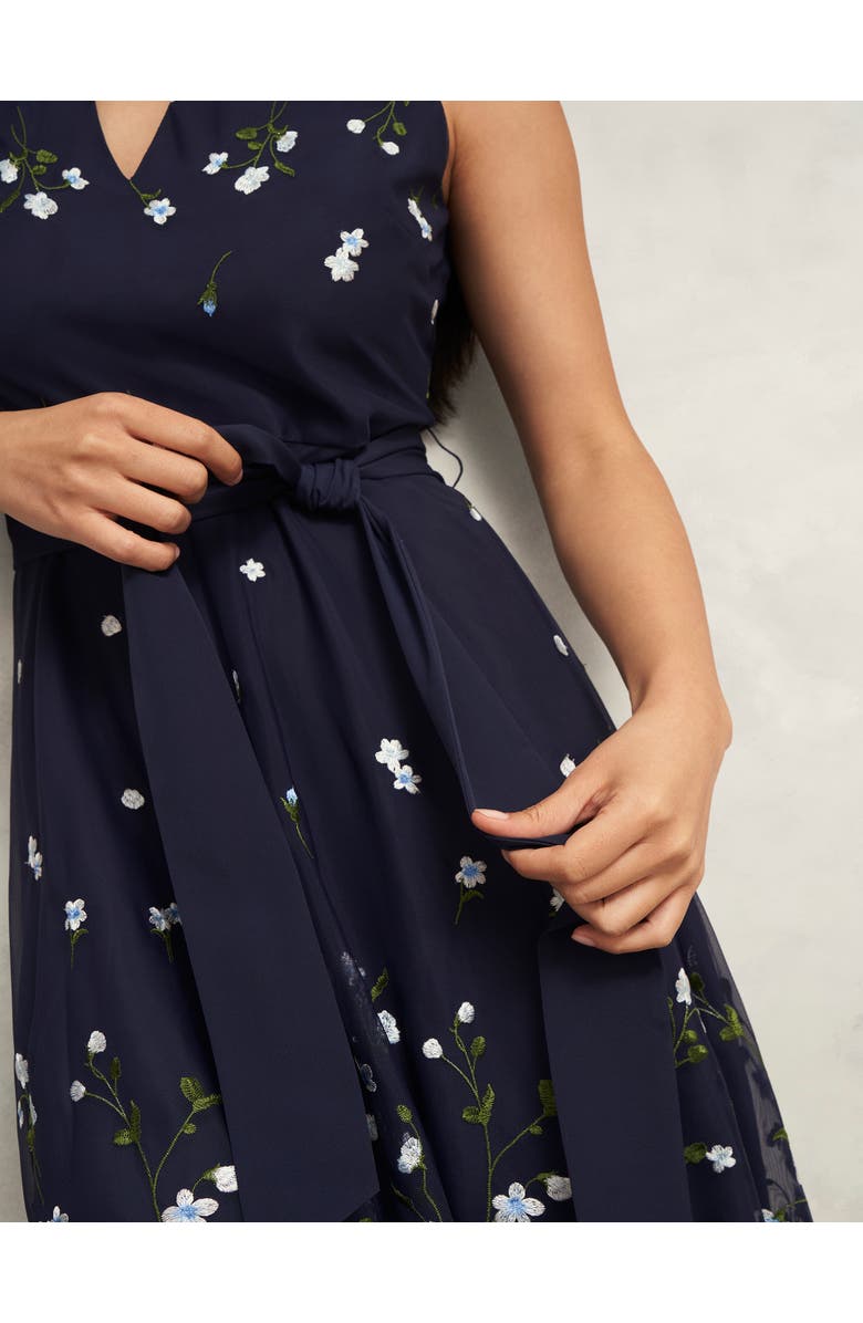 HOBBS LONDON Aria Embroidered Dress, Alternate, color, Midnight Blue