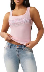 True Religion Crystal Logo Tank