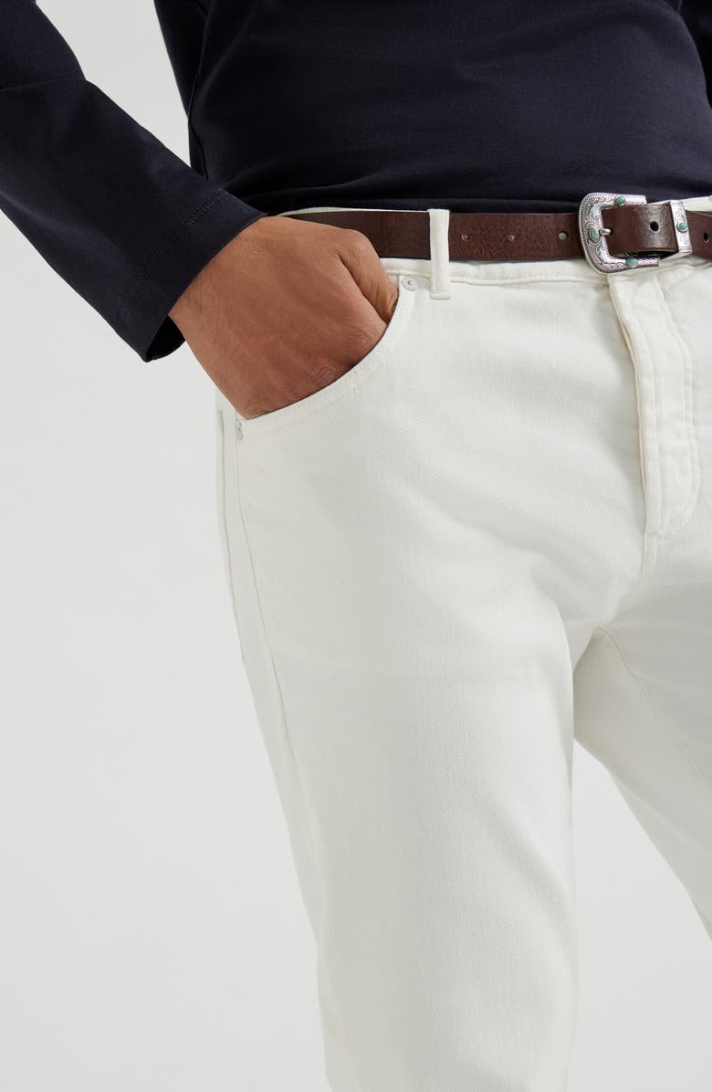 Brunello Cucinelli Garment-dyed trousers, Alternate, color, White