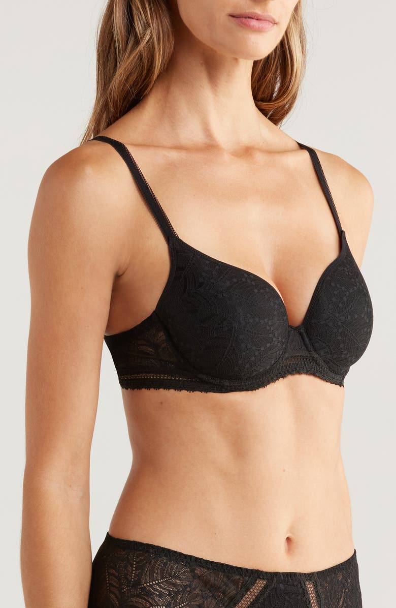 Simone Perele Comete Underwire 3D Plunge Bra, Alternate, color, Black
