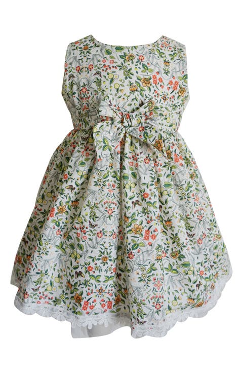 Deux Par Deux Printed Woven Dress With Frills - Liberty Flowers