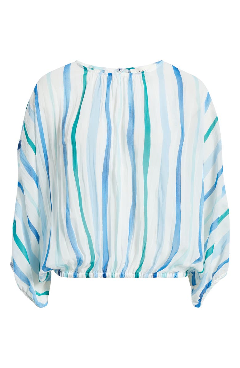 Cloth & Stone Stripe Pleated Dolman Sleeve Top, Alternate, color, Sea Glass Brush Stroke