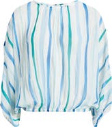 Cloth & Stone Stripe Pleated Dolman Sleeve Top