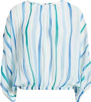 Cloth & Stone Stripe Pleated Dolman Sleeve Top