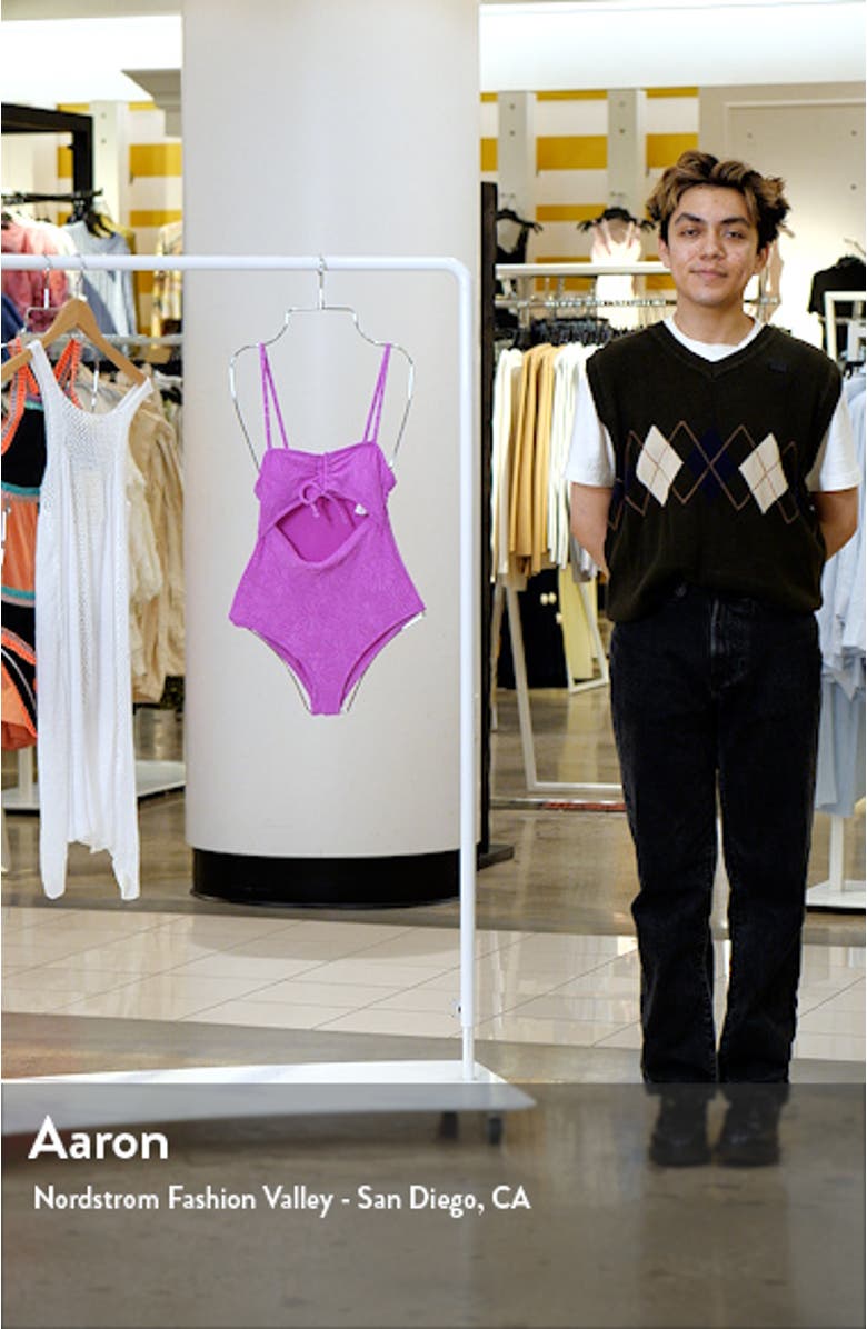Kids' Shore Cutout Jacquard One-Piece Swimsuit, sales video thumbnail