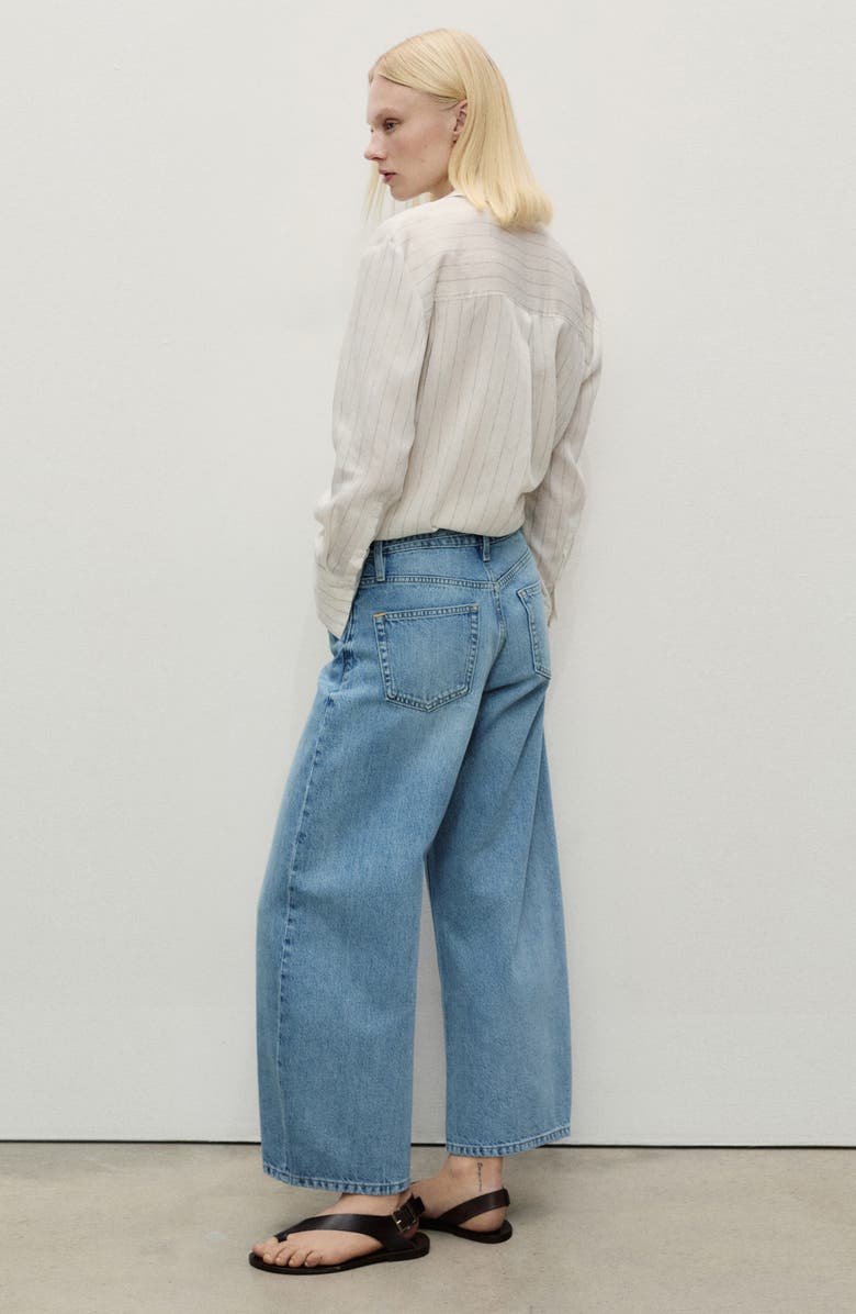 MANGO Tie Waist Wide Leg Jeans, Alternate, color, 
