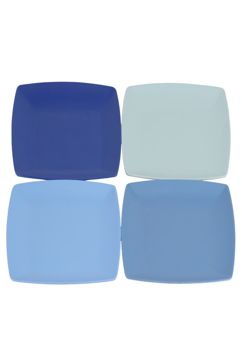 4 Piece 8.5 Inch Square Melamine Dessert Plate Set, Alternate, color, Assorted