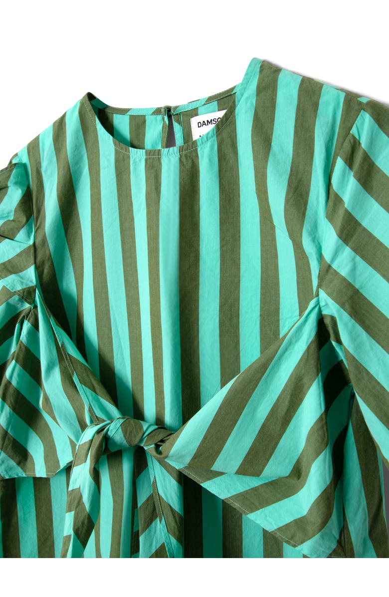 Damson Madder Estelle Stripe Tie Waist Top, Alternate, color, Aqua