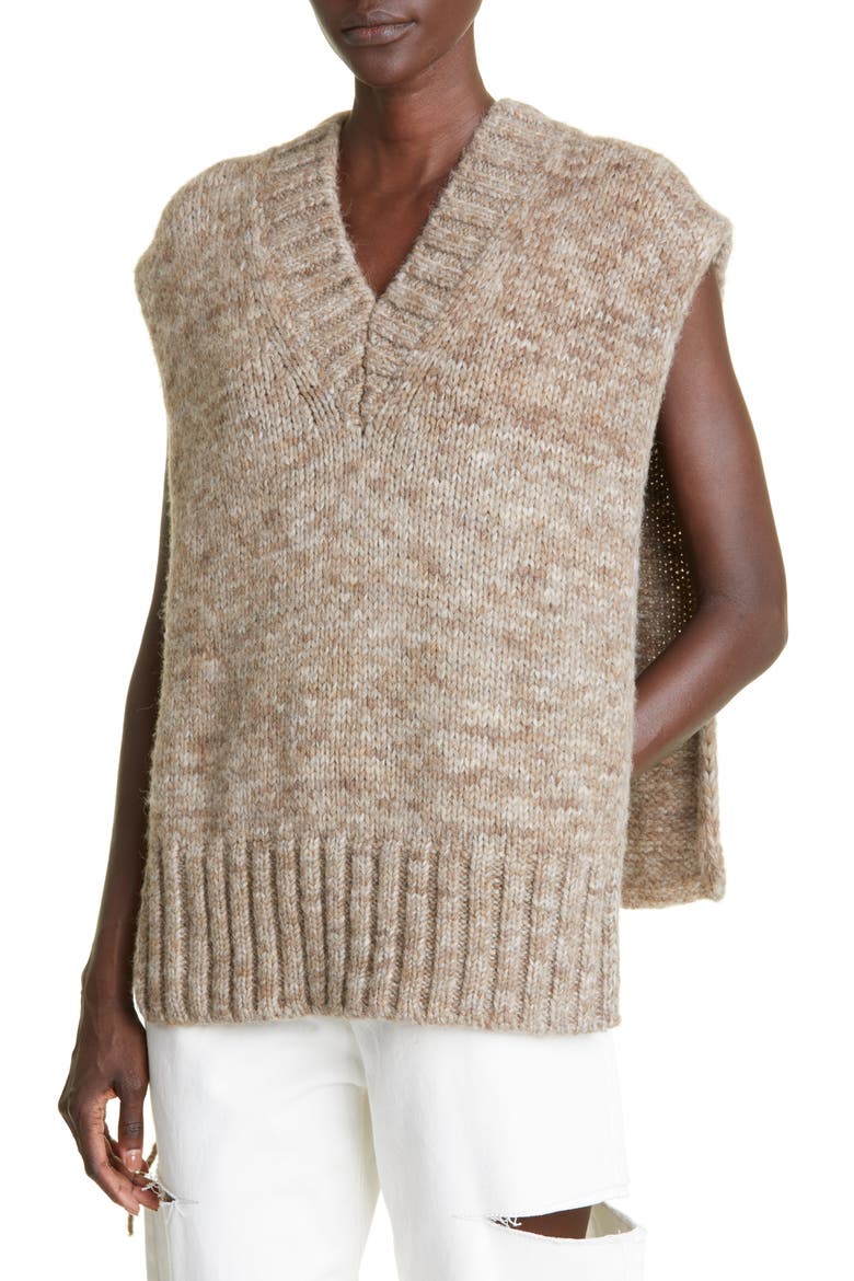 Alpaca, Cotton & Wool Sweater Vest, Alternate, color, ANTHRACITE