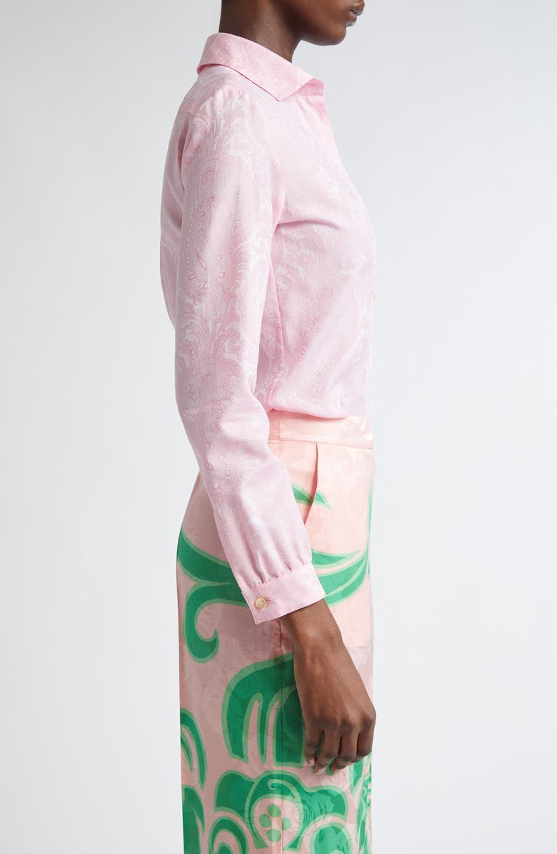 Etro Paisley Print Cotton Poplin Button-Up Shirt, Alternate, color, 