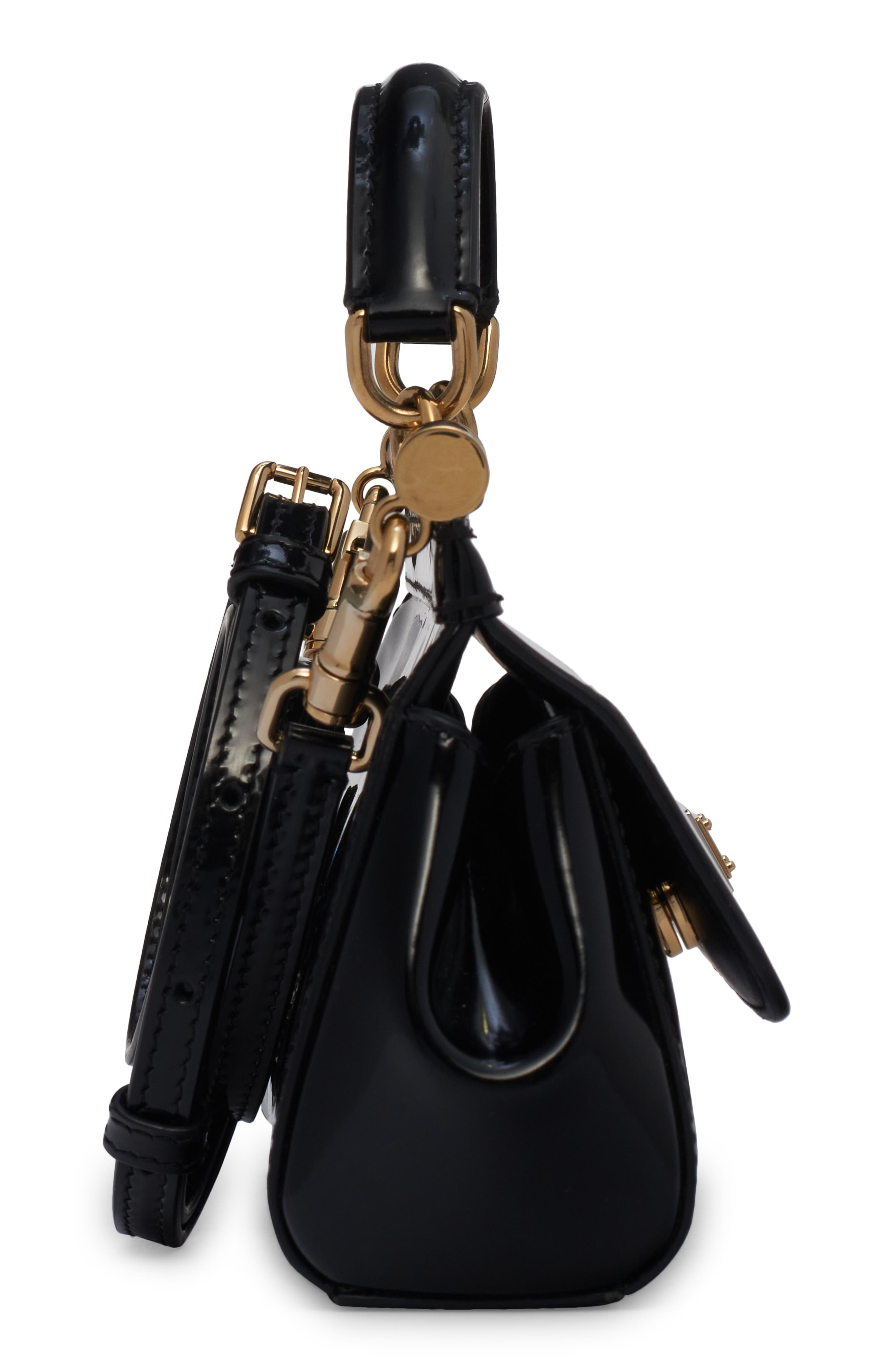 Dolce&Gabbana Small Sicily East/West Patent Leather Handbag, Alternate, color, 