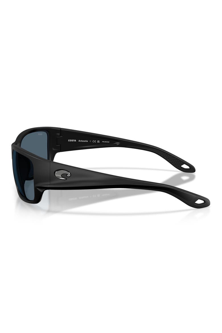 Schoolie 56mm Polarized Rectangular Sunglasses, Alternate, color, MATTE BLACK / GRAY 580P