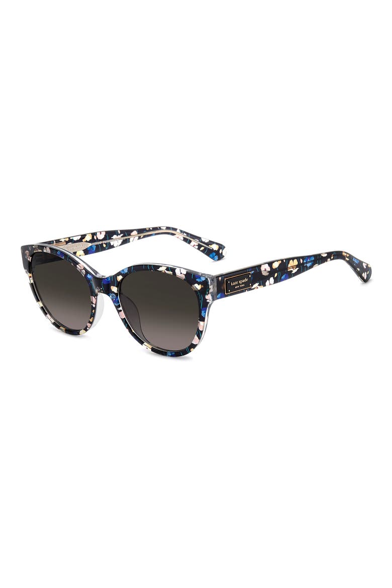 jonnie 53mm cat eye sunglasses, Alternate, color, BLACK GREEN / BROWN SF
