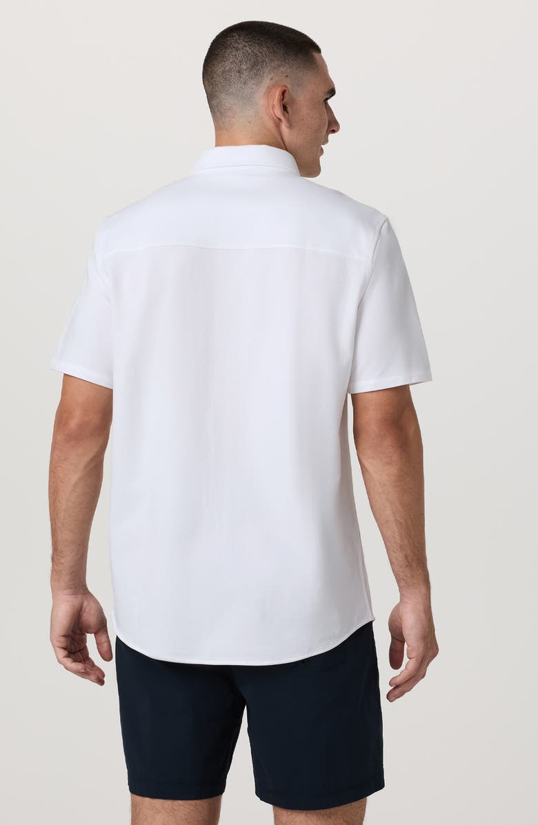 Vuori Oxford Knit Short Sleeve Button-Up Shirt, Alternate, color, White