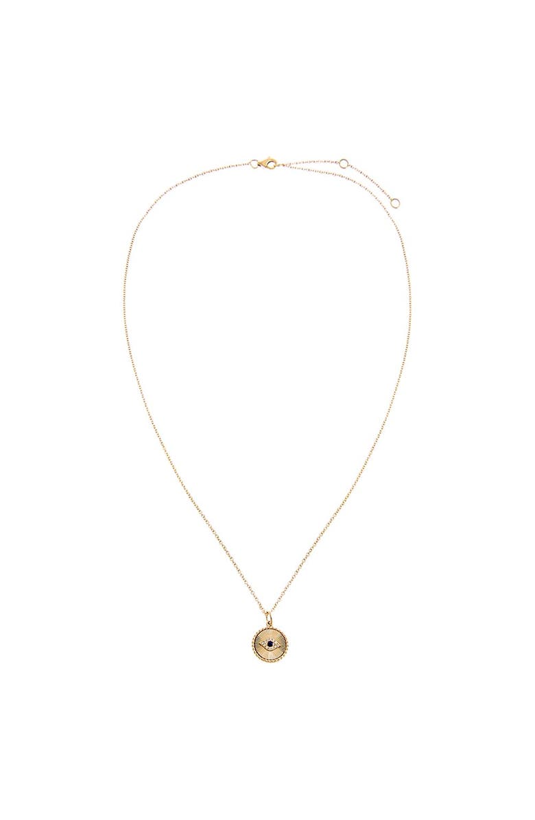 BY ADINA EDEN Diamond Evil Eye Disc Pendant Necklace 14K, Main, color, 