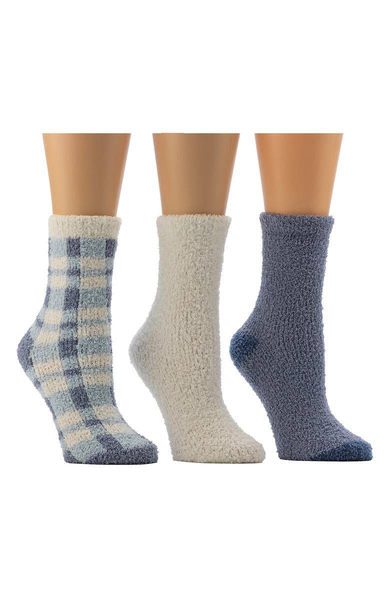 CUDDL DUDS 3-Pack Cozy Crew Socks, Main, color, Niagara Mist