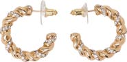 maje Twisted rhinestone hoop earrings