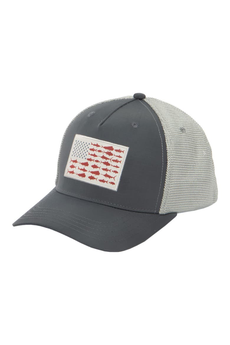 Fish Patch Trucker Hat, Main, color, CHARCOAL